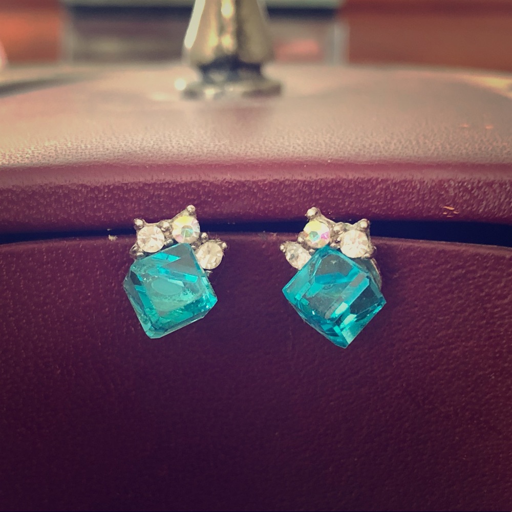 Aqua Crystal Earrings